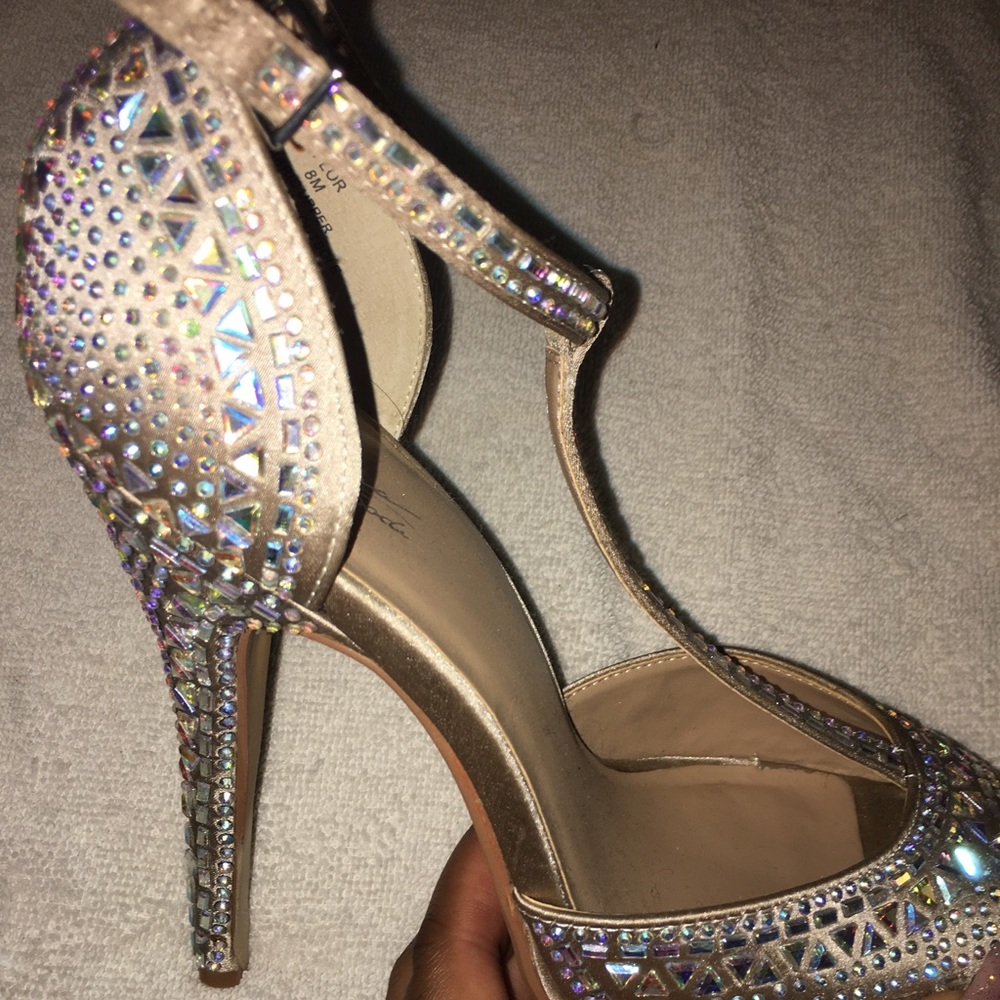 Bedazzled high heeled shoes